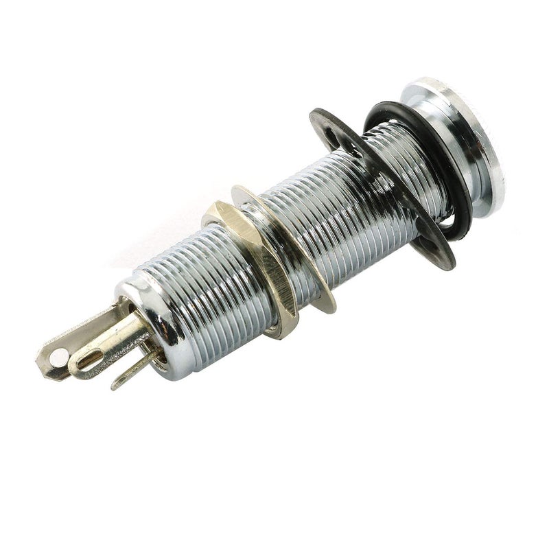 RLECS Brass Electric Guitar Bass 1/4Inch Barrel Jack 44.5x16cm Cylinder Input/Output Mono Active Long Threaded Jack Socket Guitar Parts & Accessories, Silver - Image 2